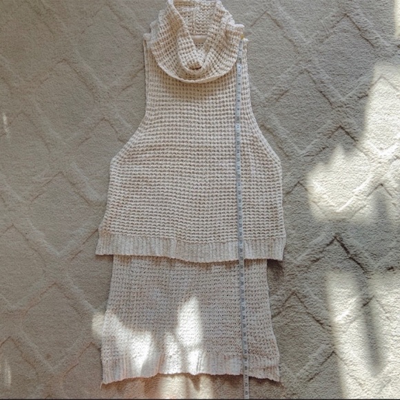 Free People Skyscraper Sleeveless Sweater High Low Tank Top in Cream Size Medium - Picture 4 of 7